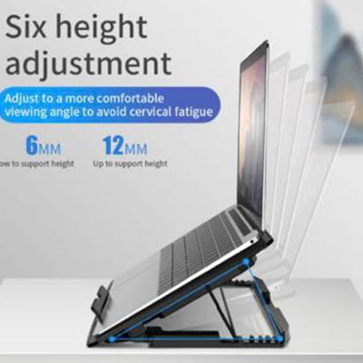 Αντιολισθητικό Cooling Pad για Laptop & Notebook 9-17 Ιντσών με 6 Ανεμιστήρες με Μπλε LED & Ρυθμιζόμενη Θέση σε 5 Διαφορετικές Γωνίες